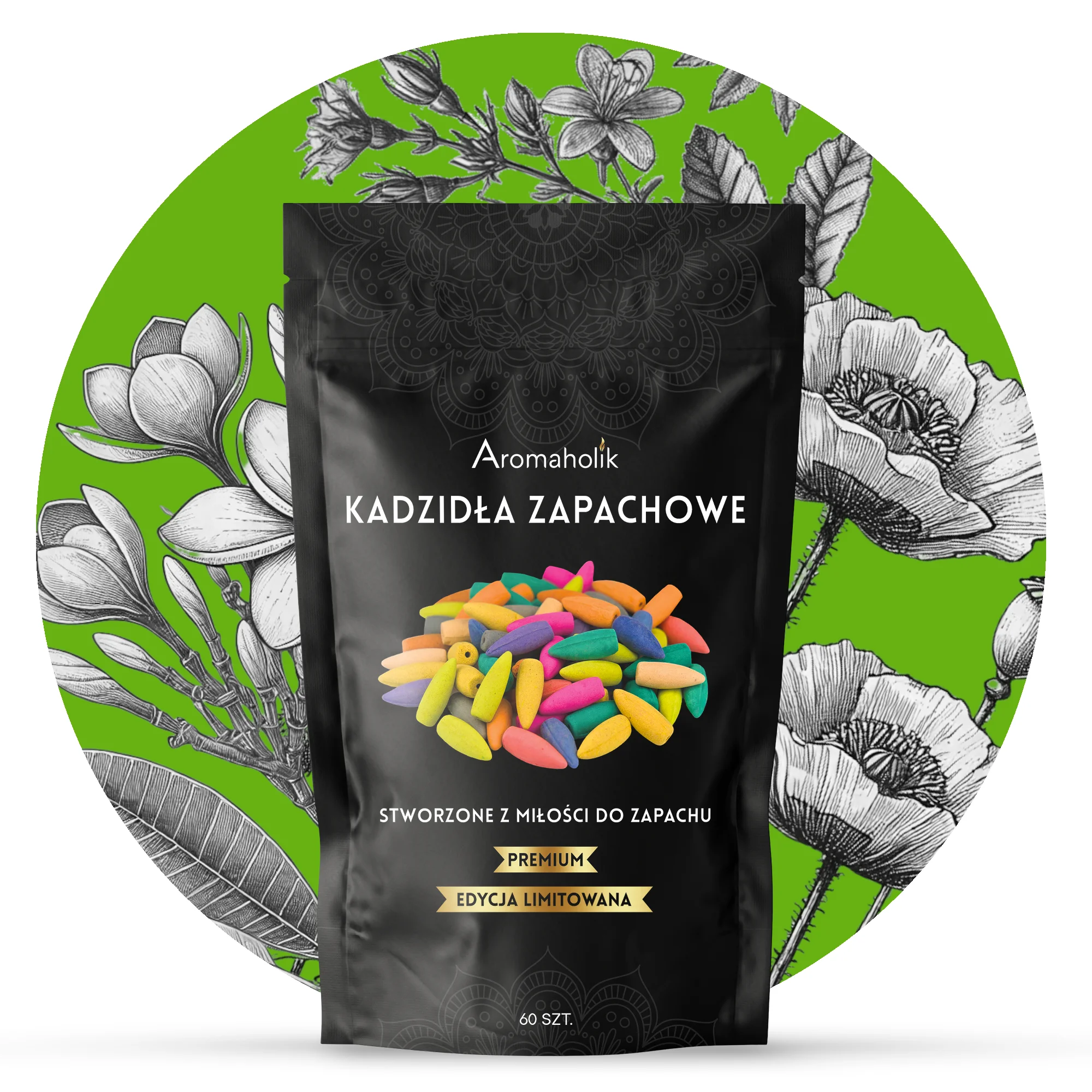 Kadzidełka Stożkowe - 12 Mix 60szt.