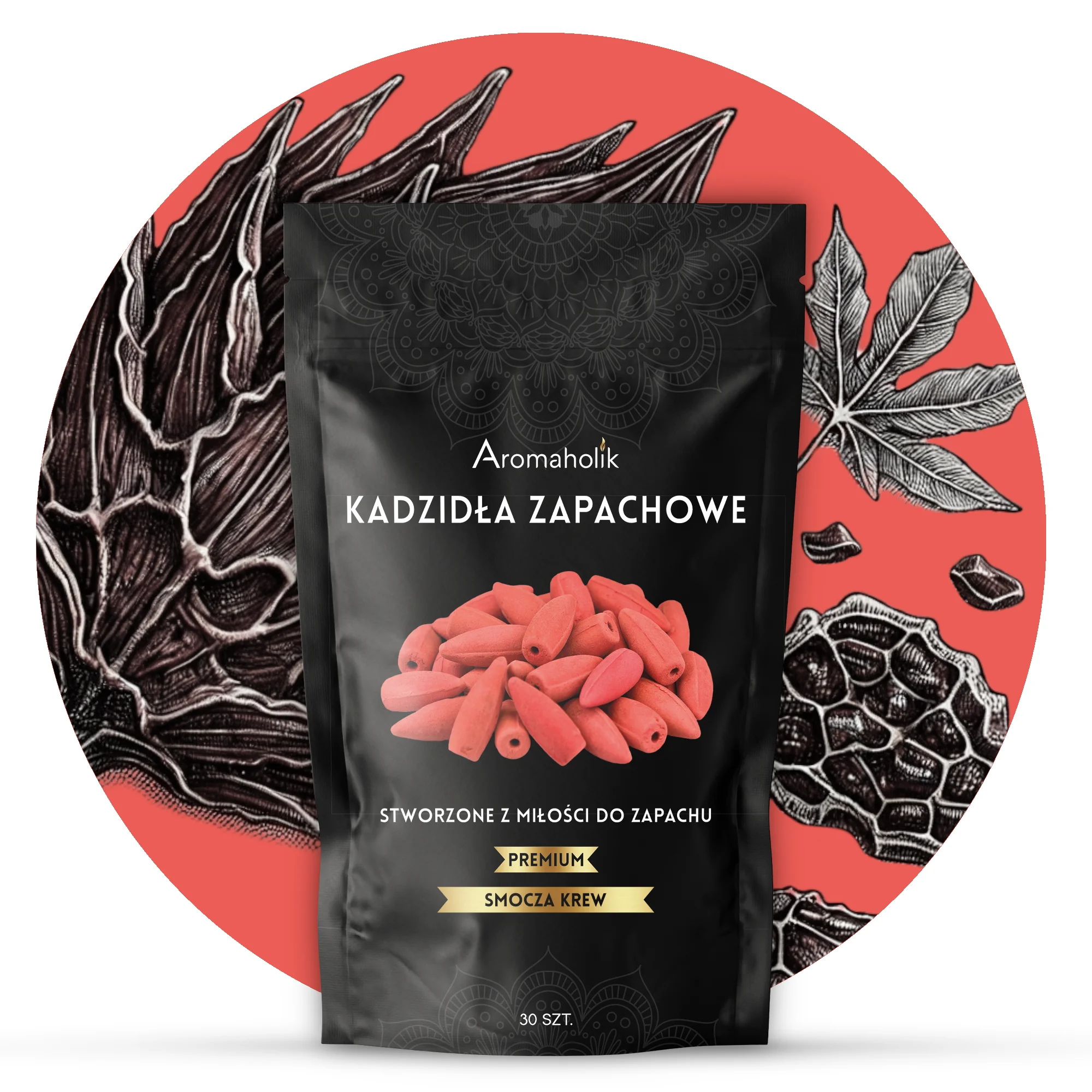 Kadzidełka Stożkowe - Smocza Krew 30szt.