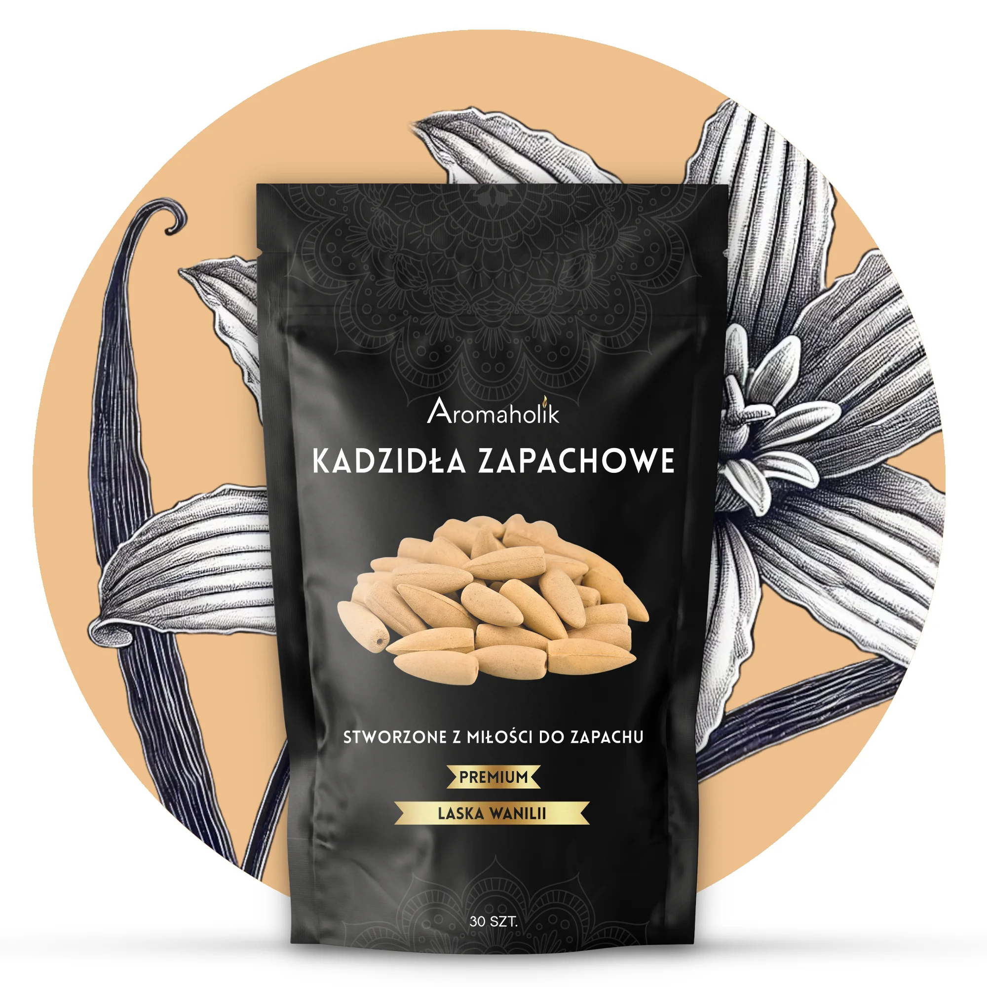 Kadzidełka Stożkowe - Laska Wanilii 30szt.